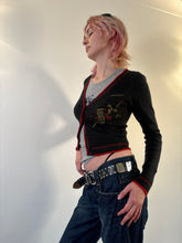 Load image into Gallery viewer, Vintage Y2K Ed Hardy Knit Grey Diamante Skull Cardigan
