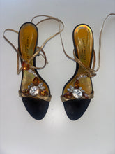 Load image into Gallery viewer, Vintage Y2K Karen Millen Statement Gem Wrap Round Heels
