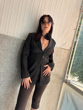 Load image into Gallery viewer, Vintage Y2K Karen Millen Brown Brocade Blazer Jacket
