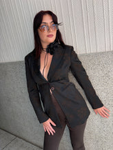 Load image into Gallery viewer, Vintage Y2K Karen Millen Brown Brocade Blazer Jacket
