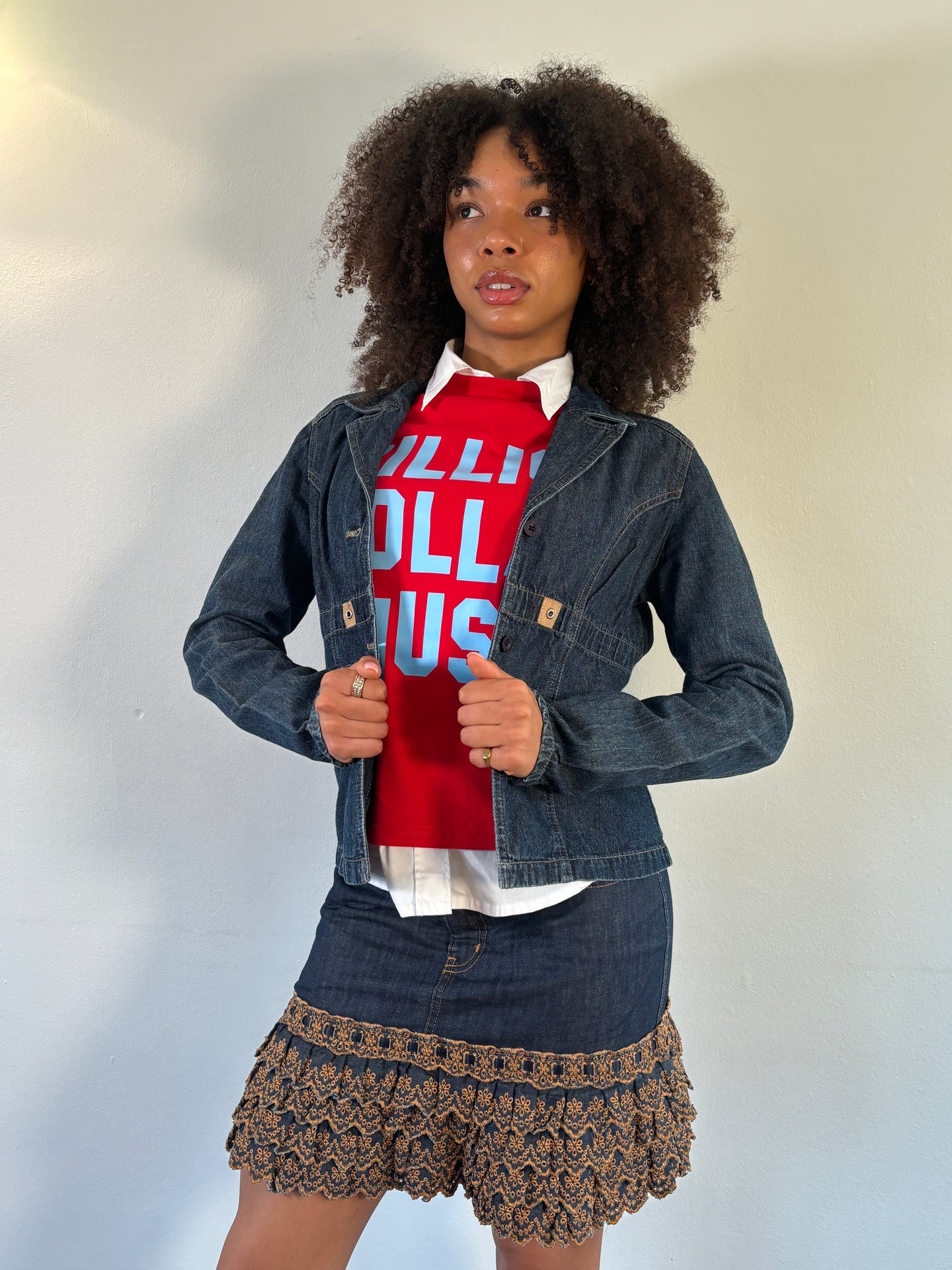 Vintage Y2K DKNY dark Denim blazer jacket