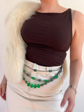 Load image into Gallery viewer, Vintage Y2K Green Glass Beaded Chain Belt

