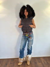 Load image into Gallery viewer, Vintage Y2K River Island Brown Split Hood Gilet
