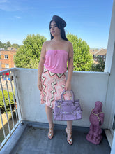 Load image into Gallery viewer, Vintage Y2K Pringle pleated zig zag pink midi skirt
