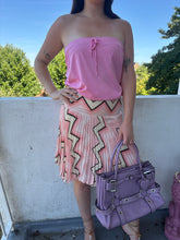 Load image into Gallery viewer, Vintage Y2K Pringle pleated zig zag pink midi skirt
