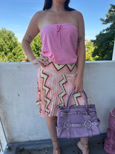 Load image into Gallery viewer, Vintage Y2K Pringle pleated zig zag pink midi skirt
