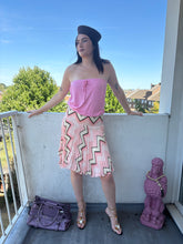 Load image into Gallery viewer, Vintage Y2K Pringle pleated zig zag pink midi skirt
