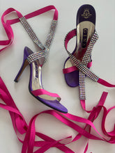 Load image into Gallery viewer, Vintage Y2K Gina diamante Wrap around Heels Shoes
