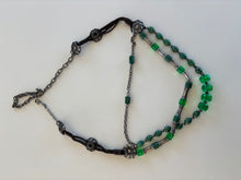 Load image into Gallery viewer, Vintage Y2K Green Glass Beaded Chain Belt
