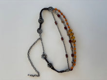 Load image into Gallery viewer, Vintage Y2K Orabge Glass Beaded Chain Belt
