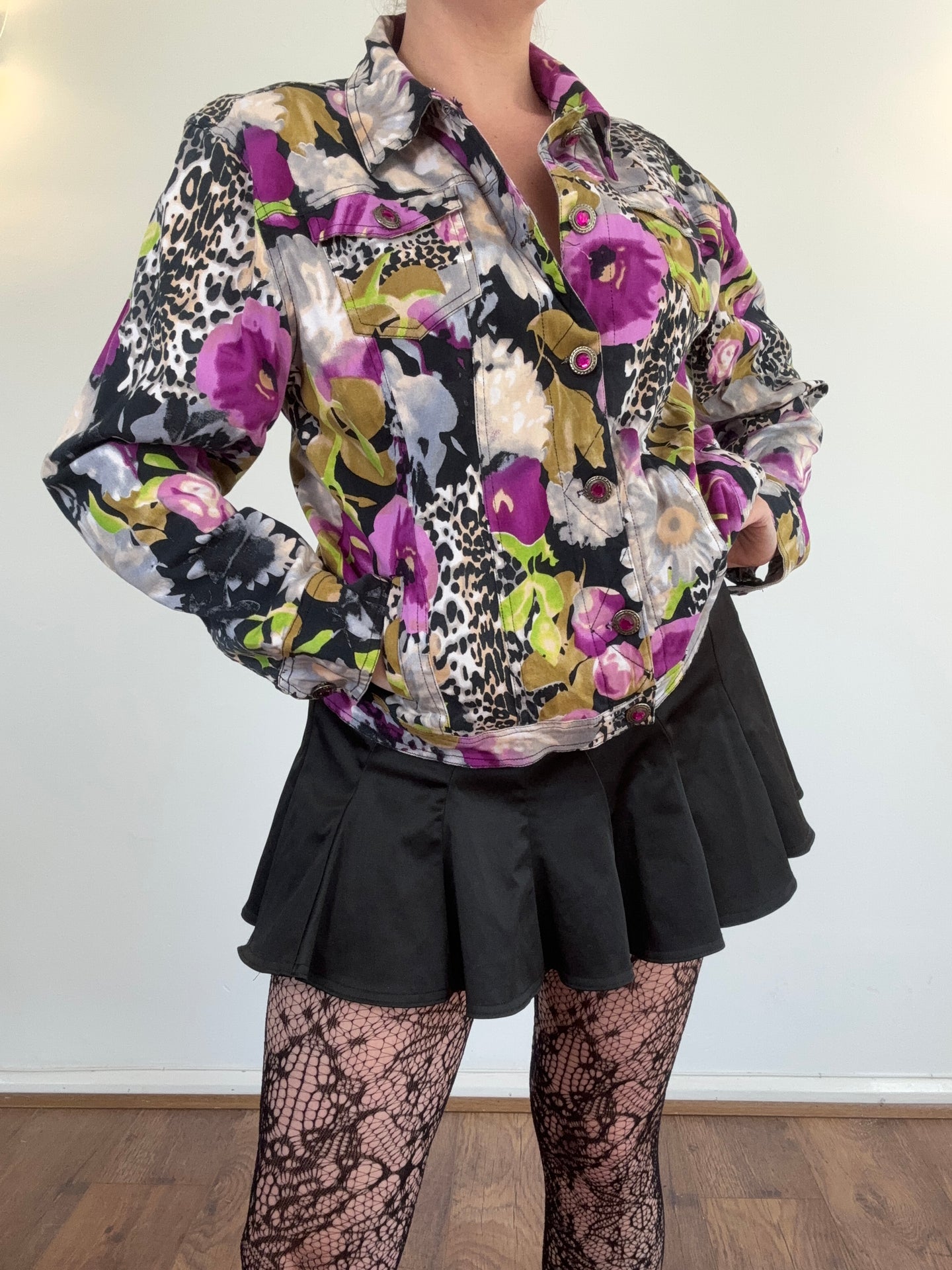 Vintage Y2K floral denim jacket