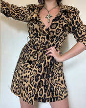 Load image into Gallery viewer, Vintage Y2K Leopard Print Trench Coat
