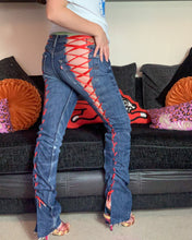 Load image into Gallery viewer, Laced Up Red Jeans
