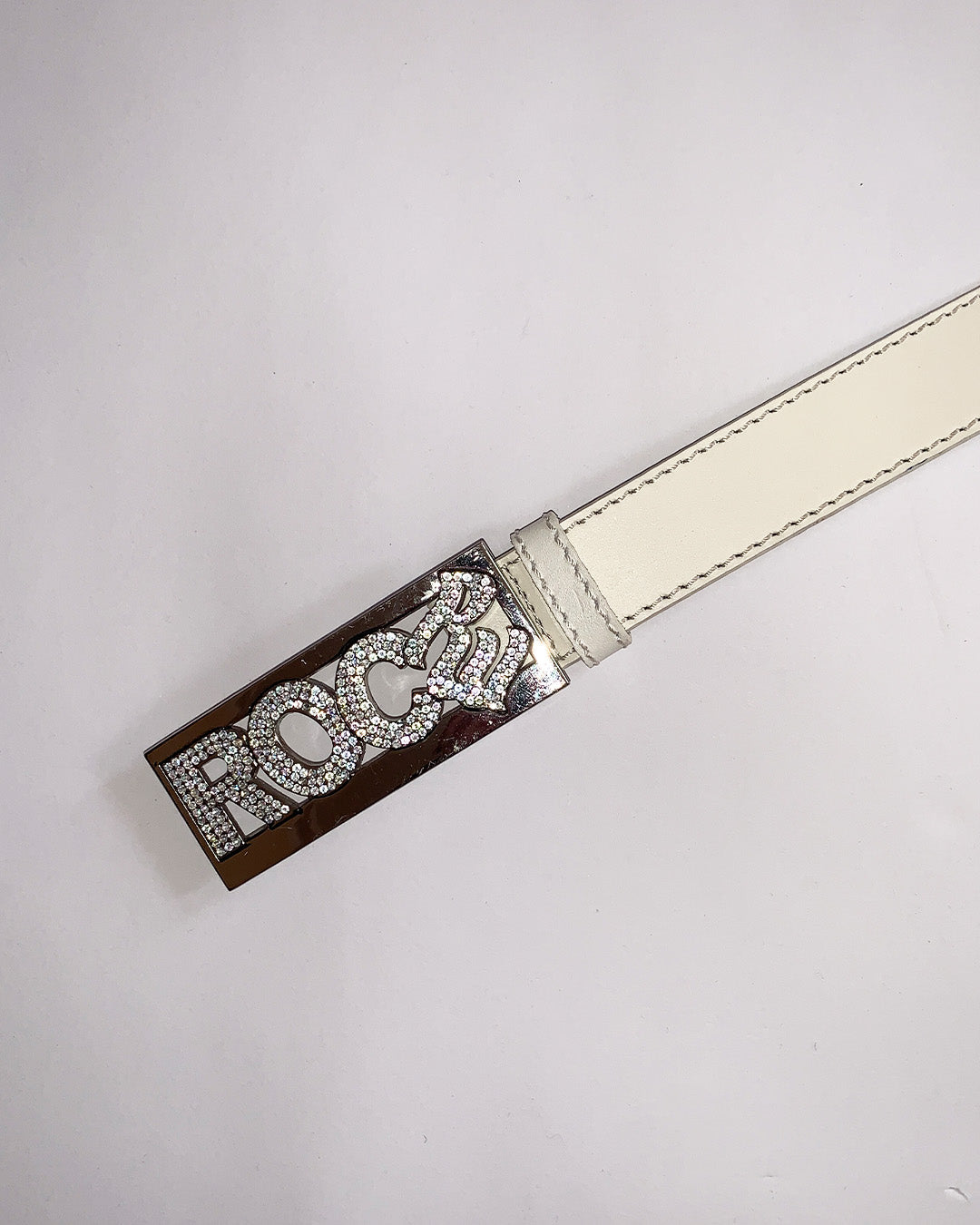 Vintage Y2K Rocawear Diamante White Belt