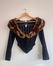 Load image into Gallery viewer, Catwalk Collection Faux Fur Black Corset Top &amp; Skirt
