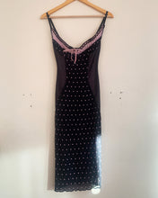 Load image into Gallery viewer, Wheels &amp; Dollbaby Black and Pink Polka dot Midi Dress
