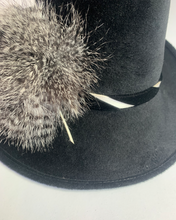 Load image into Gallery viewer, Philip Treacy Black Panama Feather Hat

