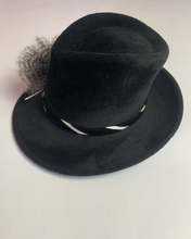 Load image into Gallery viewer, Philip Treacy Black Panama Feather Hat
