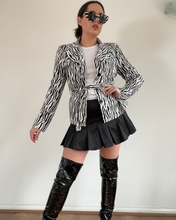 Load image into Gallery viewer, Vintage 90s Zebra print mob wife Blazer Jacket
