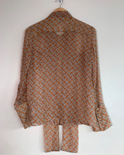 Load image into Gallery viewer, Burberry Motif Sheer Pussy Bow Blouse Top
