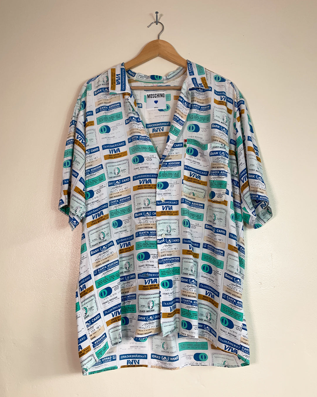 Moschino 90s Mens Credit Card Print Shirt