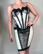 Load image into Gallery viewer, Vintage Y2K Catwalk Collection Cream and Black Corset Two Piece
