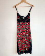 Load image into Gallery viewer, Dolce &amp; Gabbana Strawberry Print Black Lace Dress
