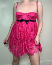 Load image into Gallery viewer, Dolce &amp; Gabanna Hot Pink Lace Tiered Dress
