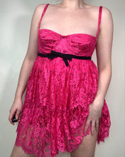 Load image into Gallery viewer, Dolce &amp; Gabanna Hot Pink Lace Tiered Dress
