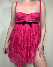 Load image into Gallery viewer, Dolce &amp; Gabanna Hot Pink Lace Tiered Dress

