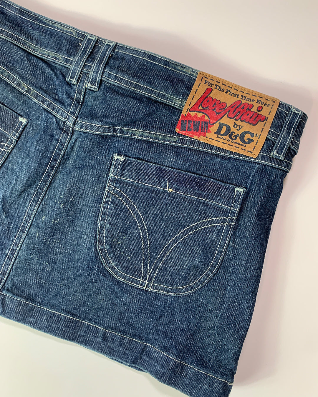 Dolce & Gabbana Love Affair Zip Detail Denim Skirt