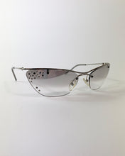 Load image into Gallery viewer, Christian Dior Diamanté Silver Cat Eye Sunglasses
