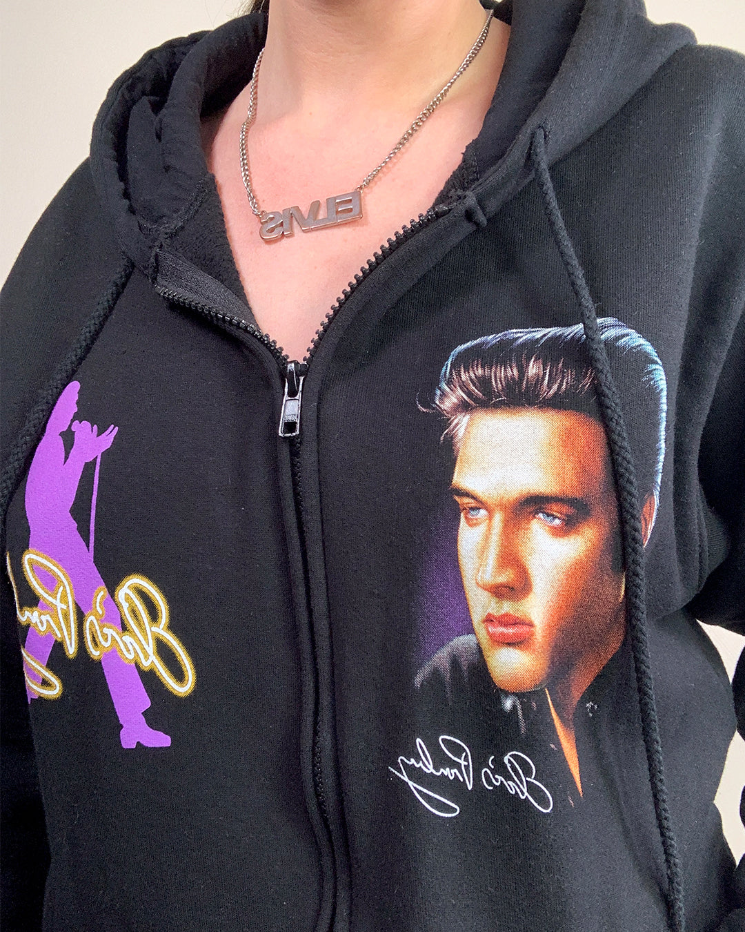 Vintage Y2K Elvis Zip Up Hoody