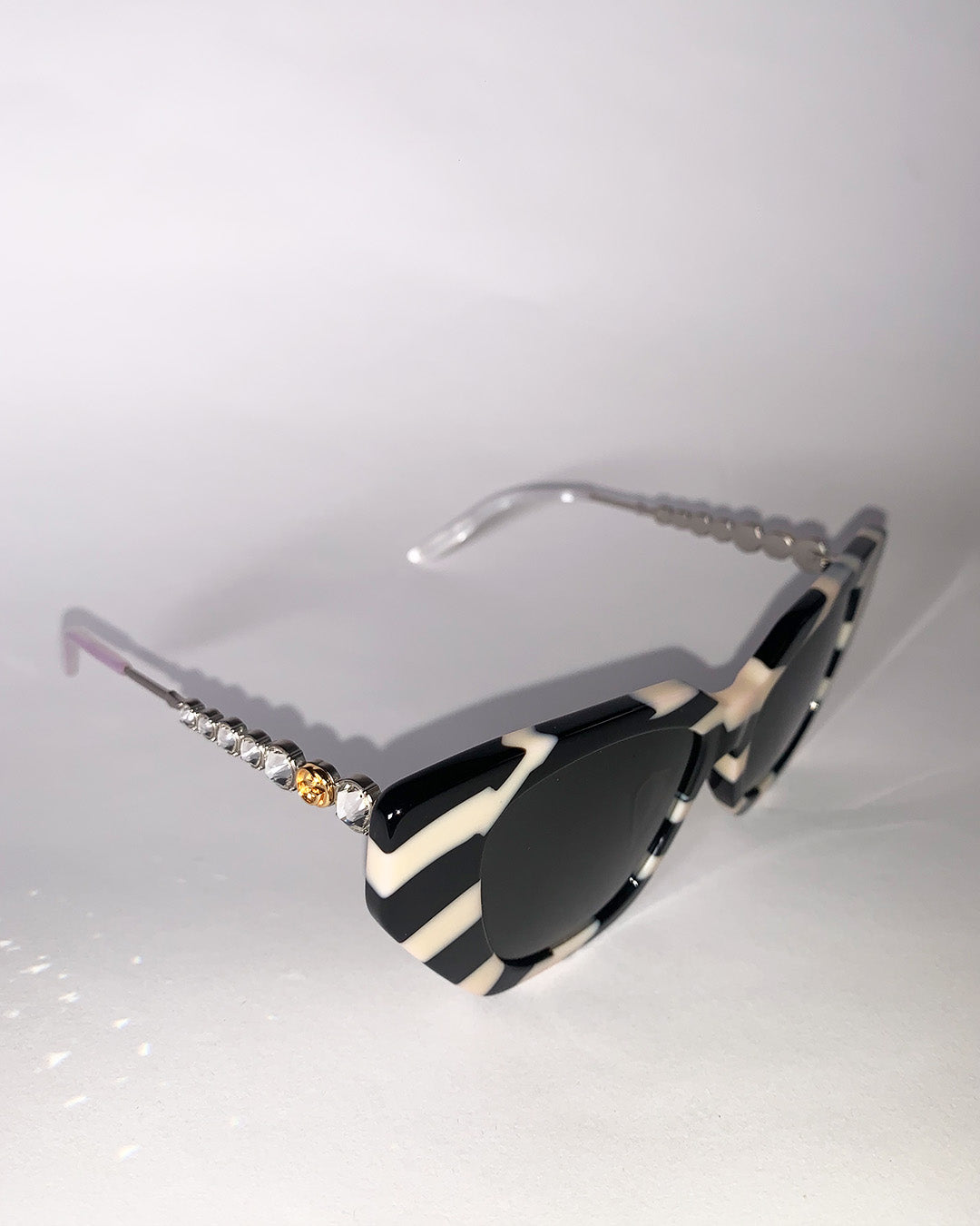 Gucci Black and White Stripe Sunglasses