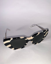 Load image into Gallery viewer, Gucci Black and White Stripe Sunglasses

