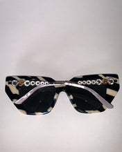 Load image into Gallery viewer, Gucci Black and White Stripe Sunglasses
