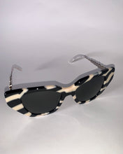 Load image into Gallery viewer, Gucci Black and White Stripe Sunglasses
