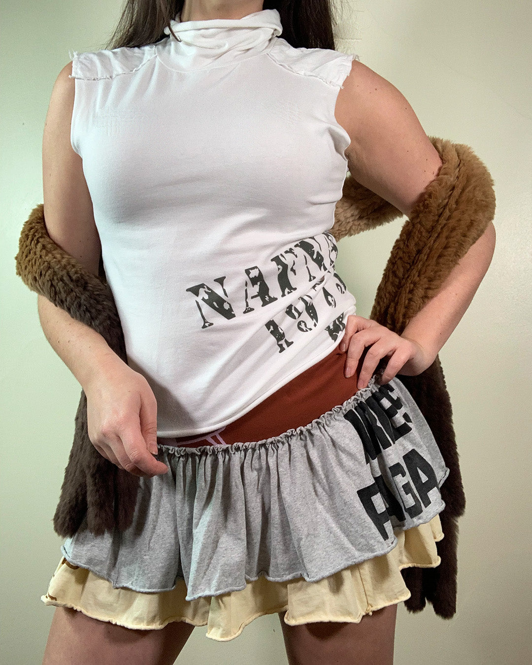 Vintage Y2K white high neck Naf Naf Top