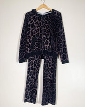 Load image into Gallery viewer, Just Cavalli Black &amp; Grey Velour Leopard Print Tracksuit
