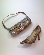 Load image into Gallery viewer, Jimmy Choo Boutique Metallic Moc-Croc Bag and Shoes
