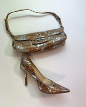 Load image into Gallery viewer, Jimmy Choo Boutique Metallic Moc-Croc Bag and Shoes
