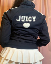 Load image into Gallery viewer, Vintage Y2K Juicy Couture Navy White Stripe Tracksuit Top
