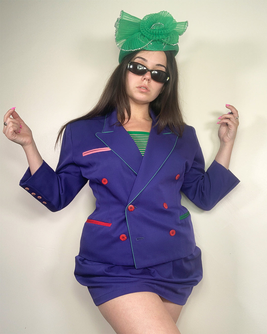 Vintage 90s Lolita Lempicka Blue Suit