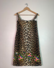 Load image into Gallery viewer, Moschino Leopard Print Embroidered Flower Dress
