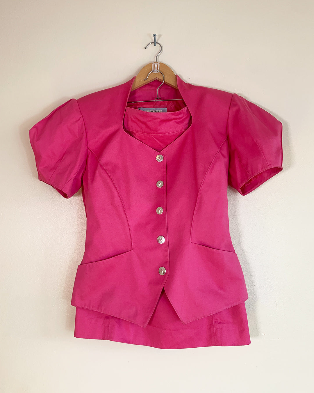 Thierry Mugler Pink Puff Sleeve Suit