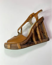 Load image into Gallery viewer, Prada Wooden Cage Wedges
