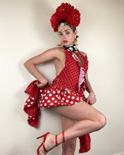 Load image into Gallery viewer, Red Polka Dot Frida Playsuit &amp; Head dress
