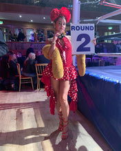 Load image into Gallery viewer, Red Polka Dot Frida Playsuit &amp; Head dress
