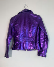 Load image into Gallery viewer, Red or Dead Purple Metallic Leather Jacket

