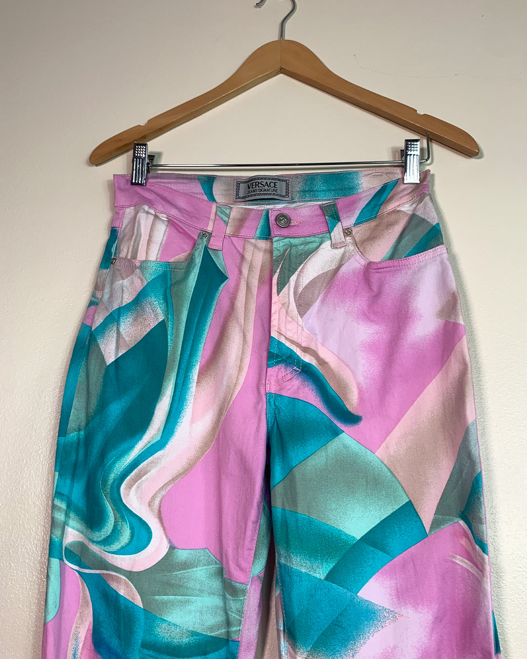 Versace Jeans Pink and Blue Swirl Jeans